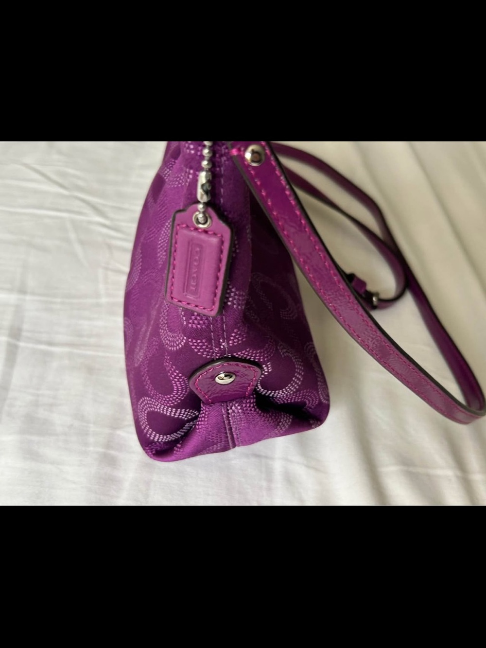 Coach Purple Signature Jacquard Crossbody Bag - Picture 2 of 6